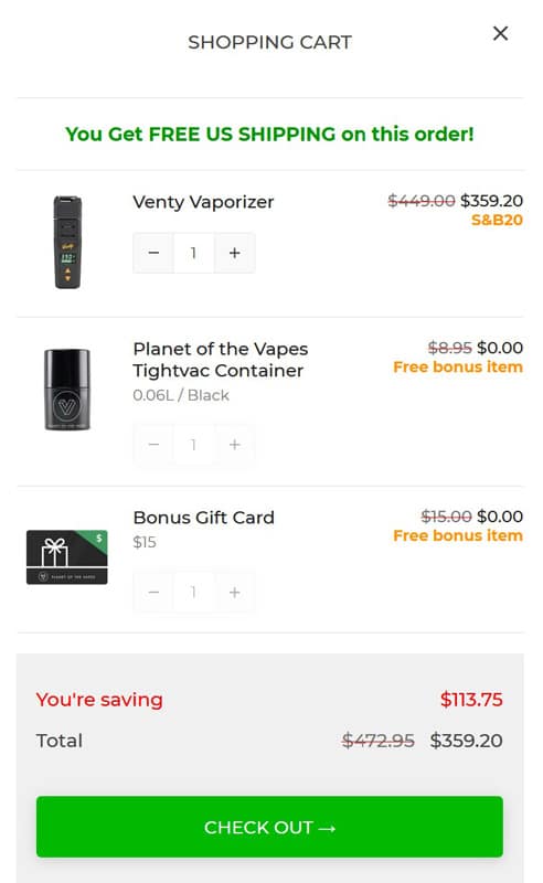 venty vaporizer coupon code